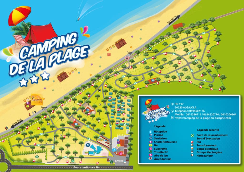 Plan du Camping de la Plage Algajola